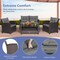 Costway 4 PCS Patio Rattan Furniture Set Glass Table Shelf Sofa Cushion Gray